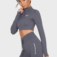 Long Sleeve Zest+ Seamless Cropped Long Sleeve Sport Top - Squatproof