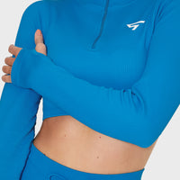 Long Sleeve Zest+ Seamless Cropped Long Sleeve Sport Top - Squatproof