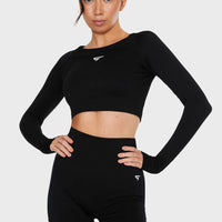 Long Sleeve Dynamic+ Seamless Cropped Long Sleeve Sport Top - Squatproof