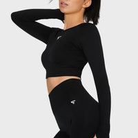 Long Sleeve Dynamic+ Seamless Cropped Long Sleeve Sport Top - Squatproof