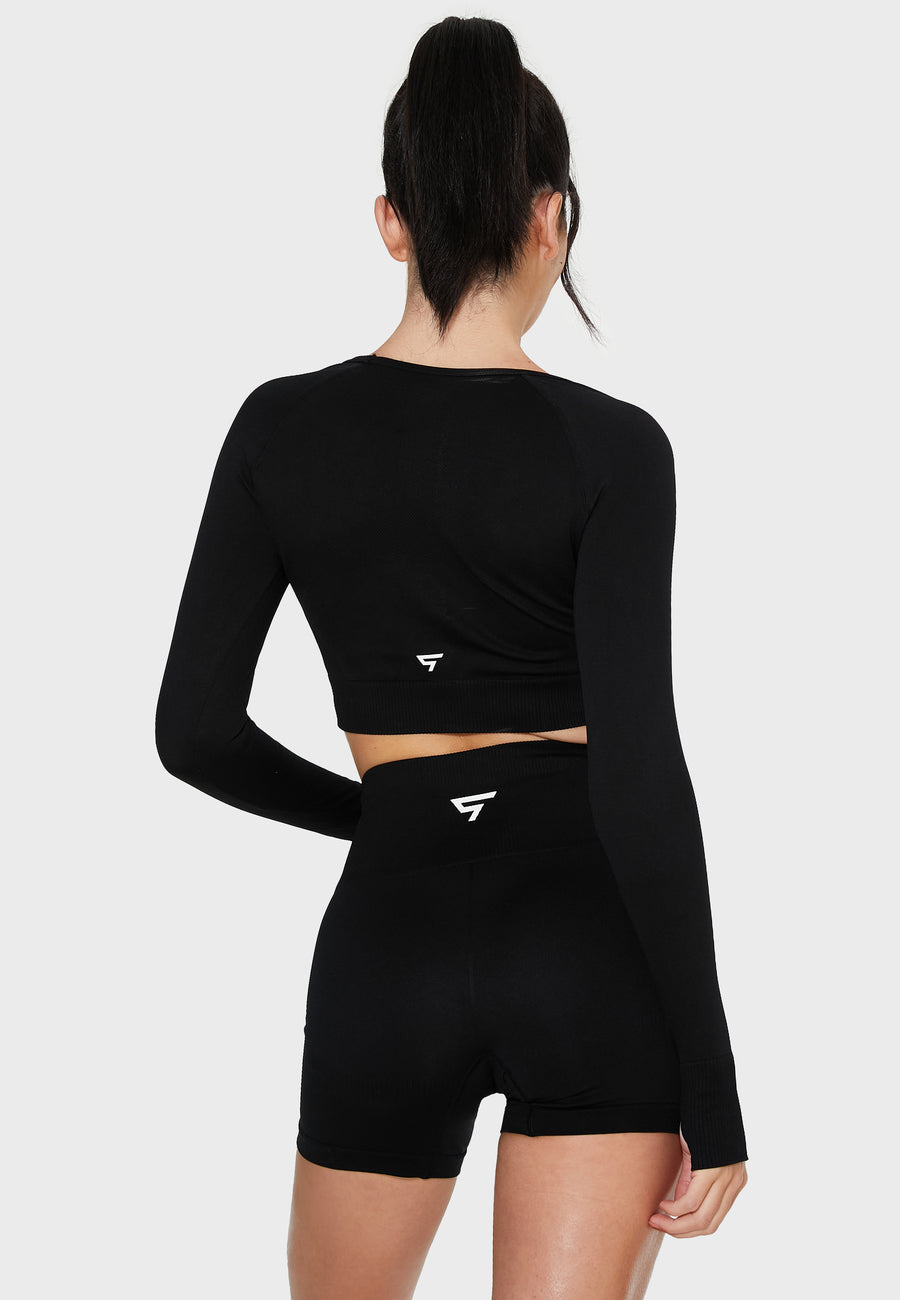 Long Sleeve Dynamic+ Seamless Cropped Long Sleeve Sport Top - Squatproof