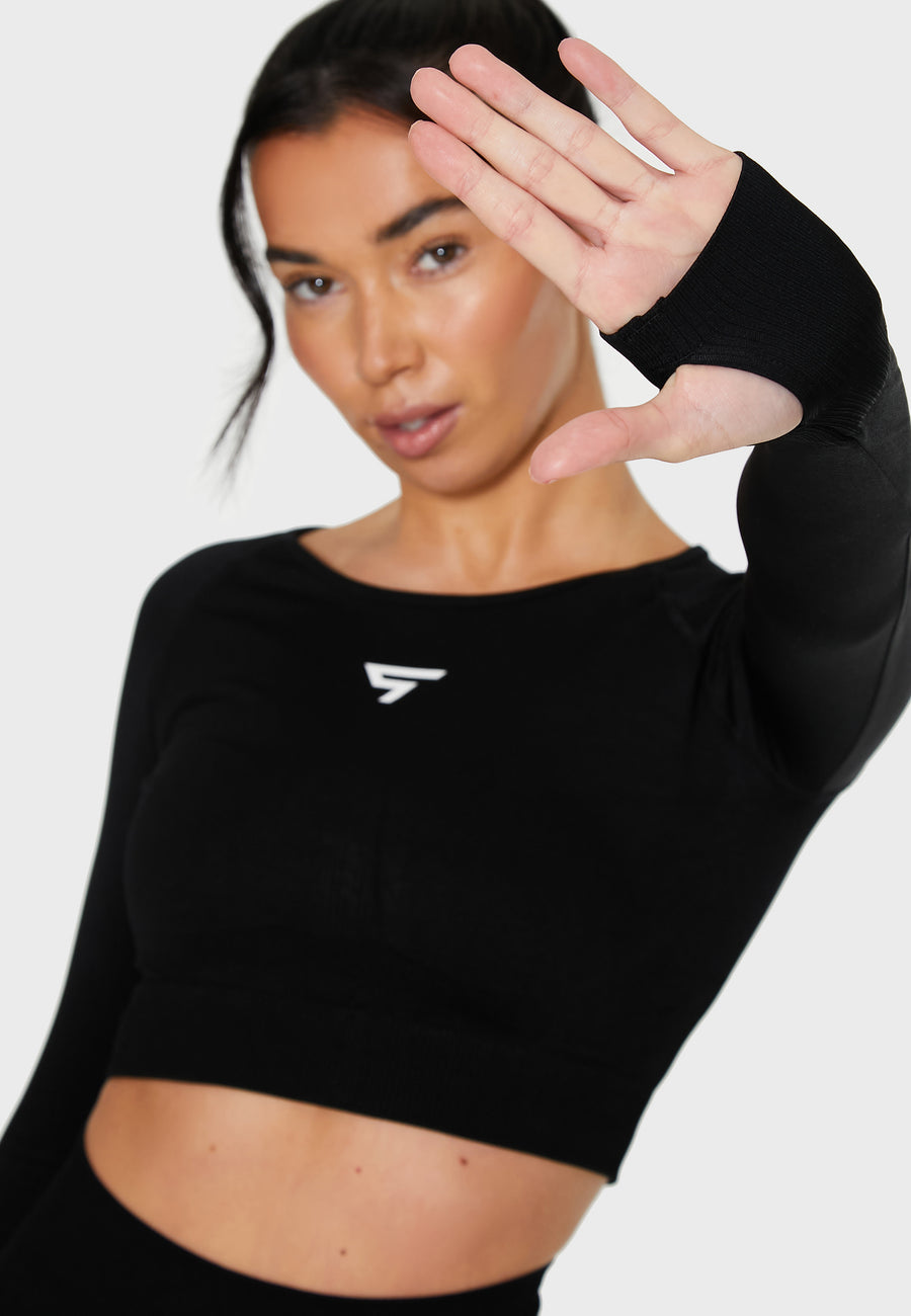 Long Sleeve Dynamic+ Seamless Cropped Long Sleeve Sport Top - Squatproof