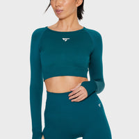 Long Sleeve Dynamic+ Seamless Cropped Long Sleeve Sport Top - Squatproof