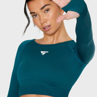 Long Sleeve Dynamic+ Seamless Cropped Long Sleeve Sport Top - Squatproof