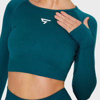 Lange mouwen Dynamic+ naadloze cropped lange mouwen sporttop