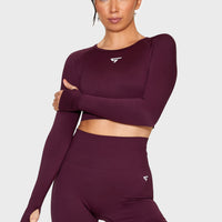 Long Sleeve Dynamic+ Seamless Cropped Long Sleeve Sport Top - Squatproof