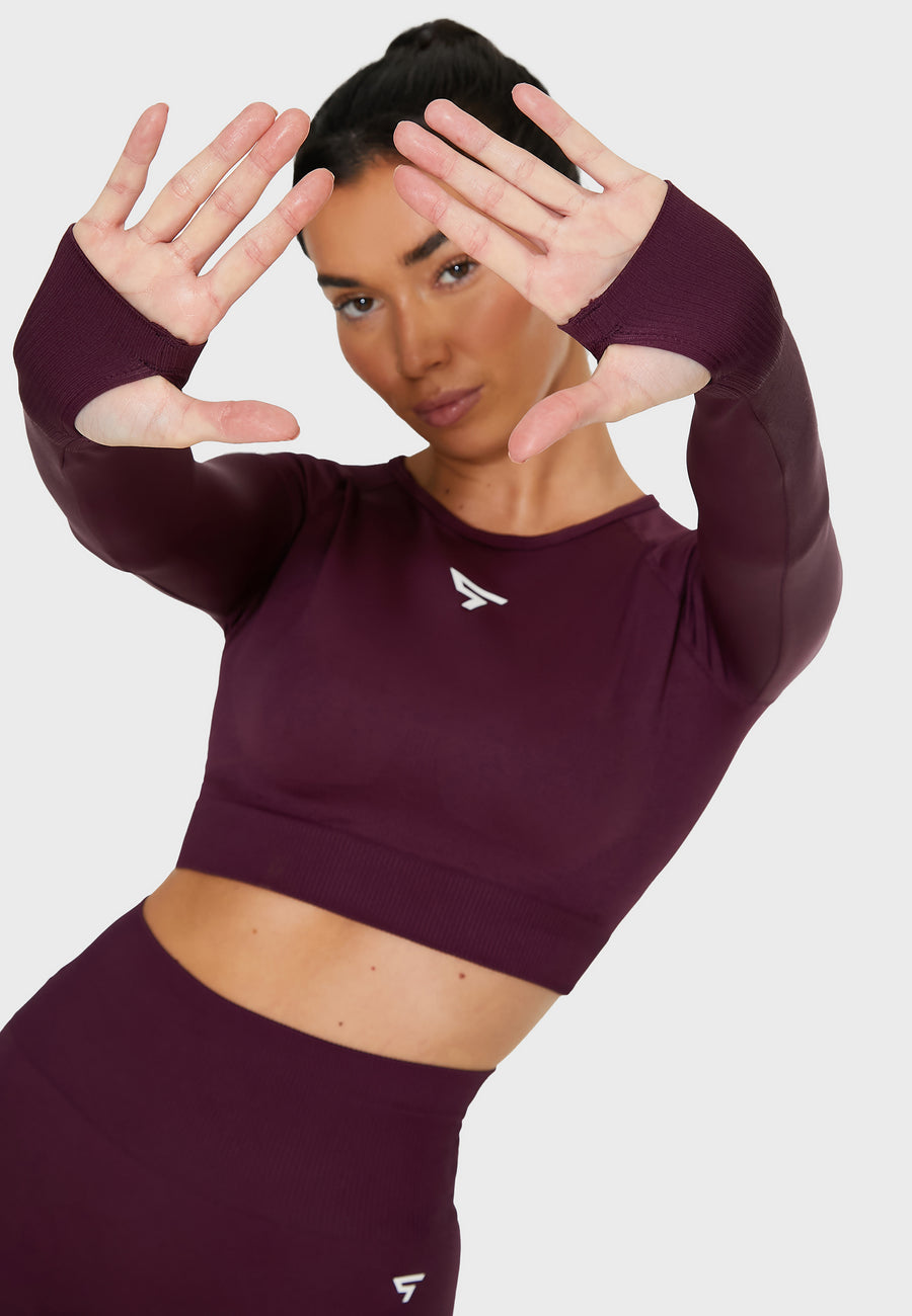 Lange mouwen Dynamic+ naadloze cropped lange mouwen sporttop