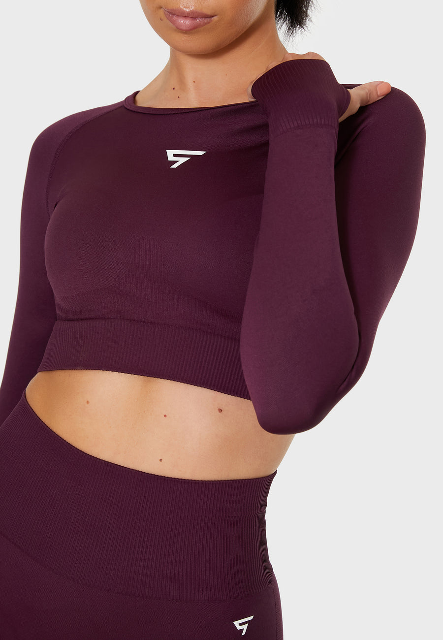 Long Sleeve Dynamic+ Seamless Cropped Long Sleeve Sport Top - Squatproof