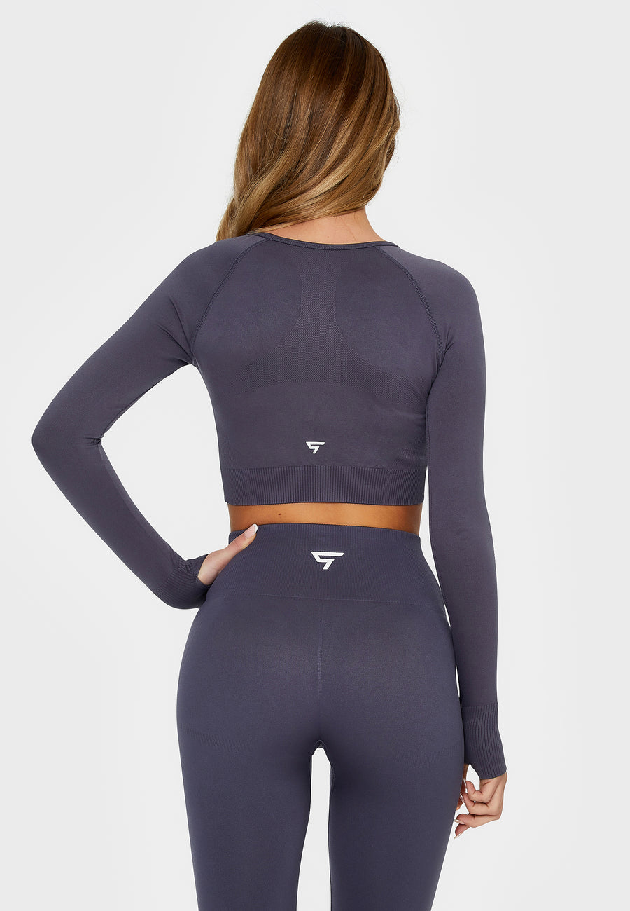 Long Sleeve Dynamic+ Seamless Cropped Long Sleeve Sport Top - Squatproof