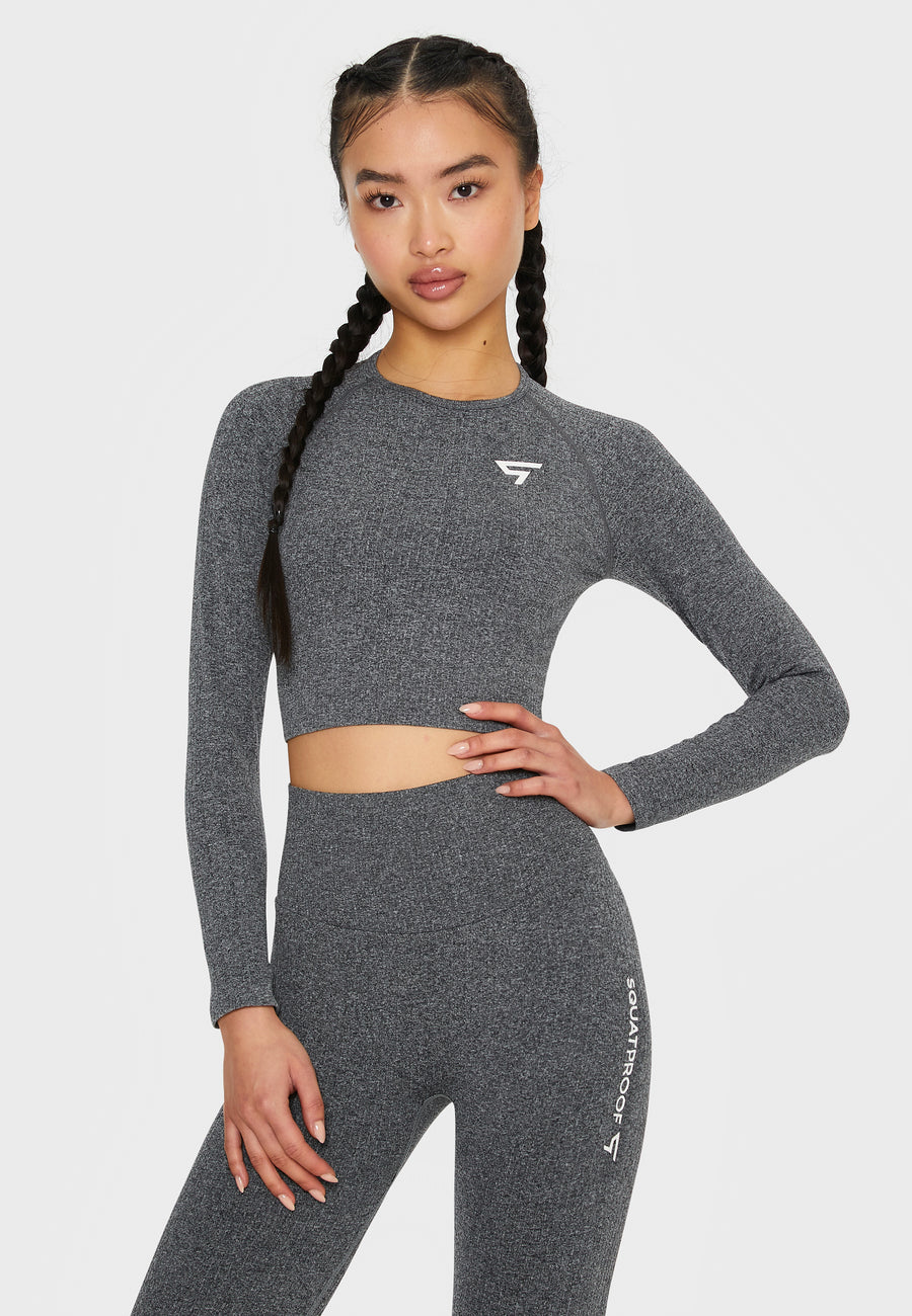 Long Sleeve Joy+ Ribbed Seamless Long Sleeve Sport Top - Squatproof