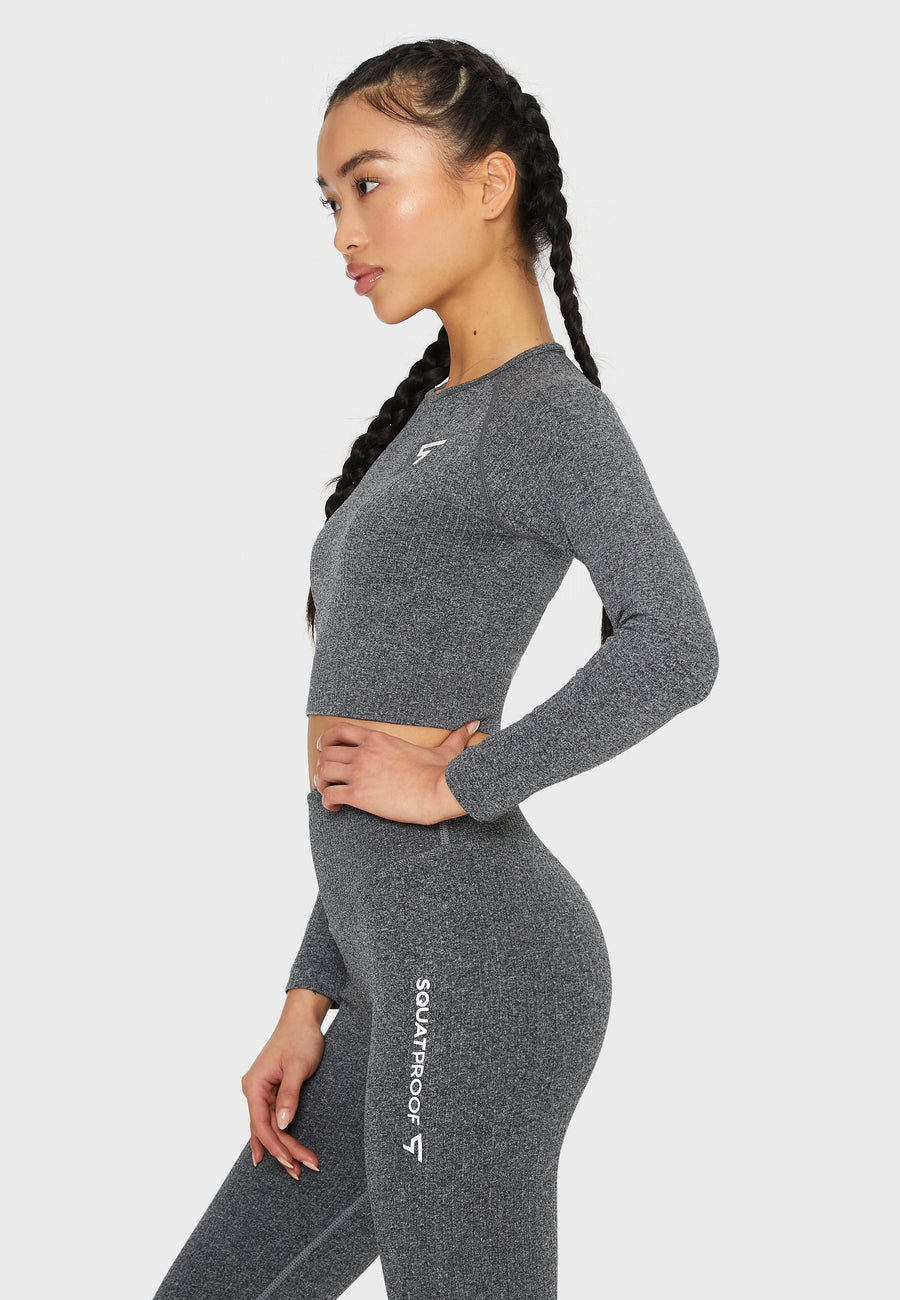 Long Sleeve Joy+ Ribbed Seamless Long Sleeve Sport Top - Squatproof