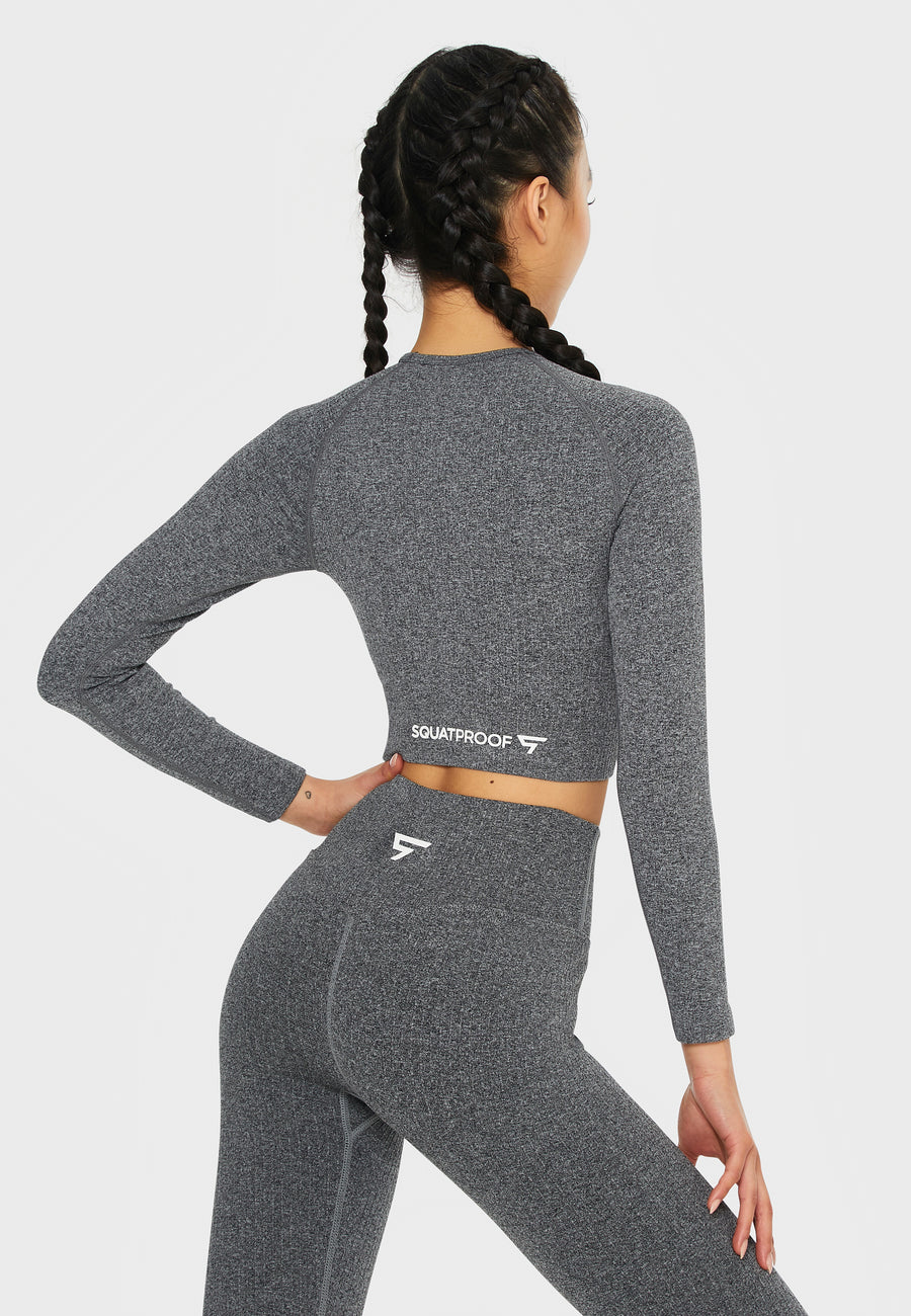 Long Sleeve Joy+ Ribbed Seamless Long Sleeve Sport Top - Squatproof