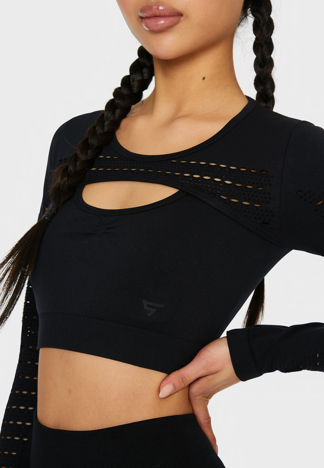 Long sleeve Leverage+ Seamless Cropped Long Sleeve Sport Top - Squatproof