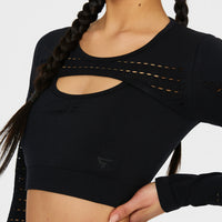 Long sleeve Leverage+ Seamless Cropped Long Sleeve Sport Top - Squatproof