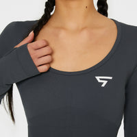 Long sleeve Press+ Seamless Cropped Long Sleeve Sport Top - Squatproof