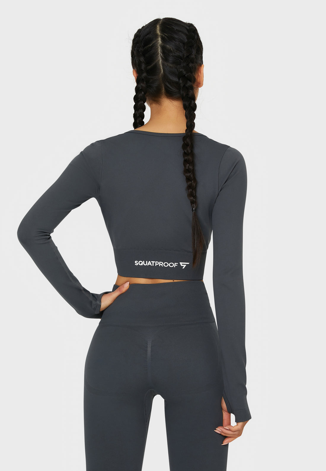 Long sleeve Press+ Seamless Cropped Long Sleeve Sport Top - Squatproof