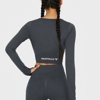 Long sleeve Press+ Seamless Cropped Long Sleeve Sport Top - Squatproof