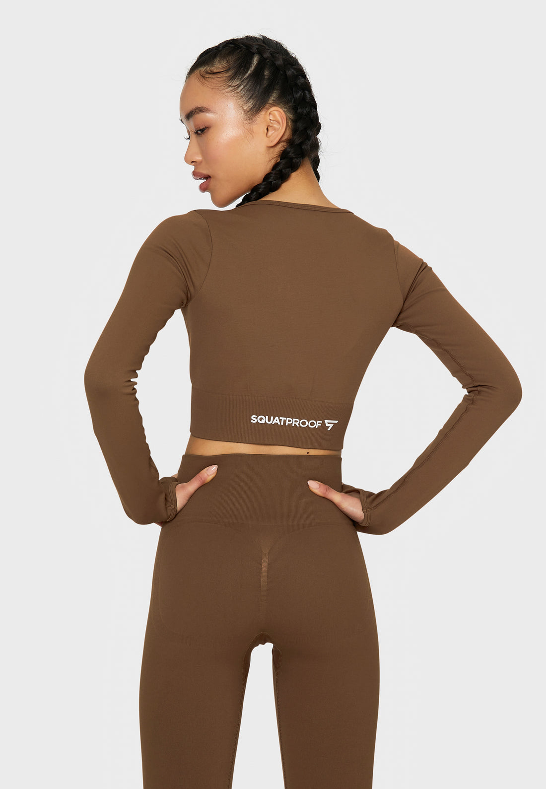 Long sleeve Press+ Seamless Cropped Long Sleeve Sport Top - Squatproof