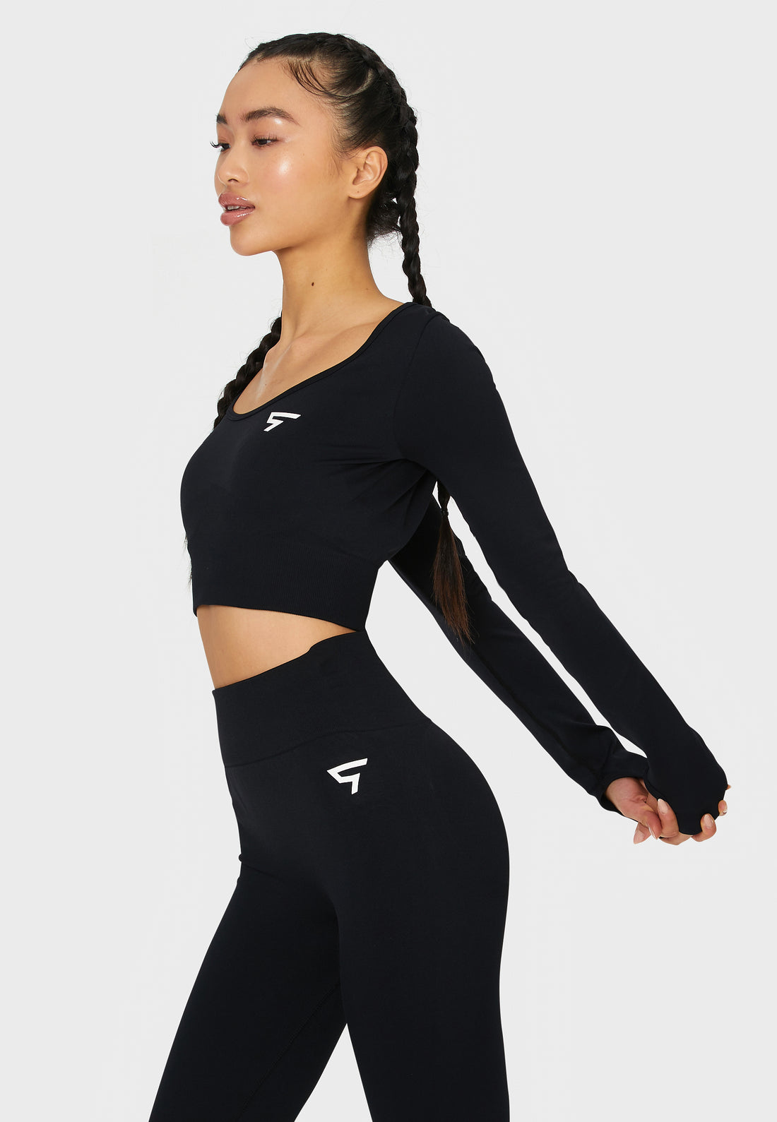 Long sleeve Press+ Seamless Cropped Long Sleeve Sport Top - Squatproof