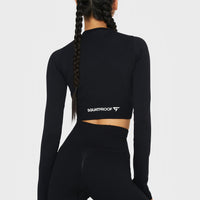 Long sleeve Press+ Seamless Cropped Long Sleeve Sport Top - Squatproof