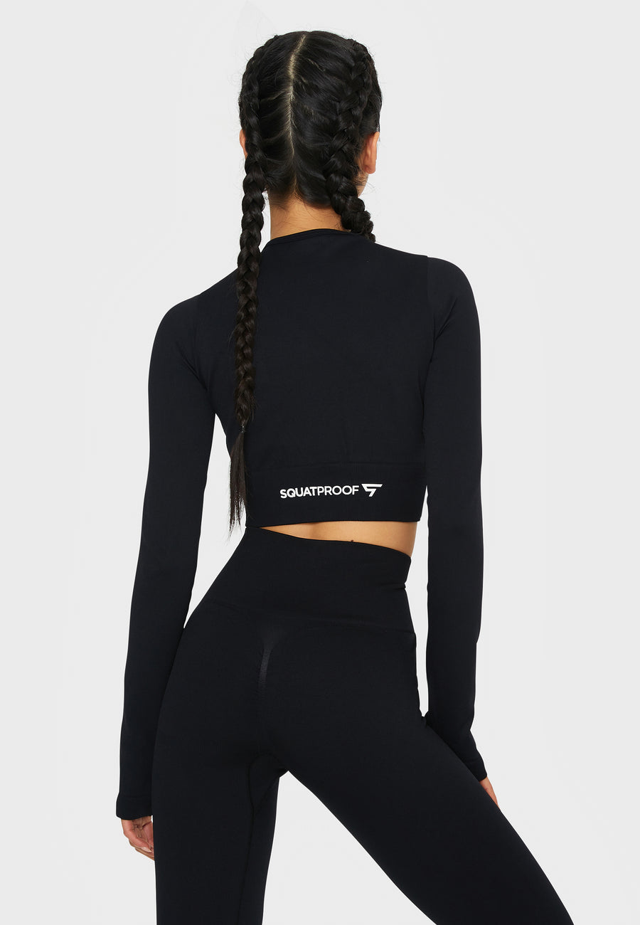 Long sleeve Press+ Seamless Cropped Long Sleeve Sport Top - Squatproof