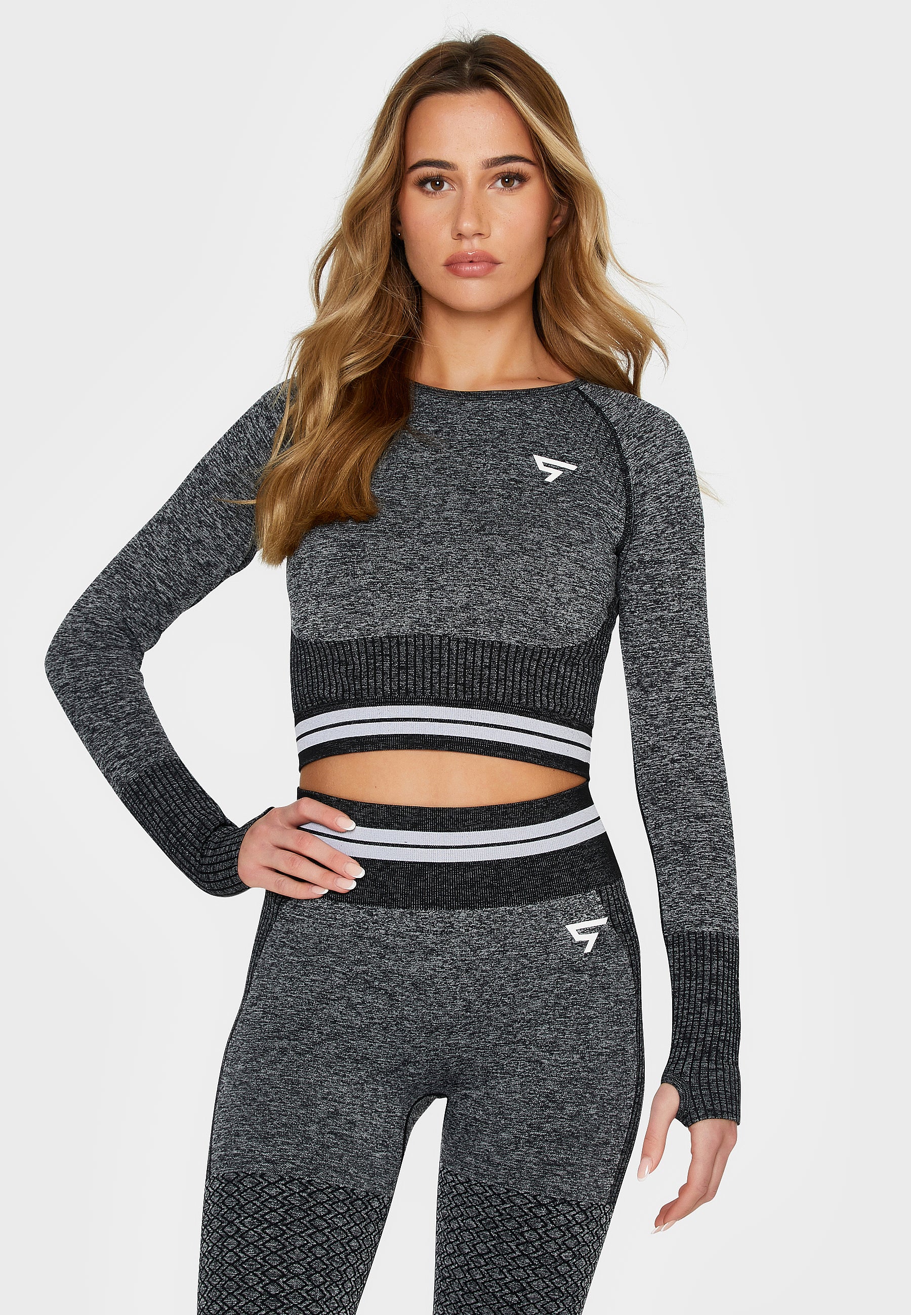 Lange mouwen Pump+ Naadloze Cropped Lange Mouw Sport Top