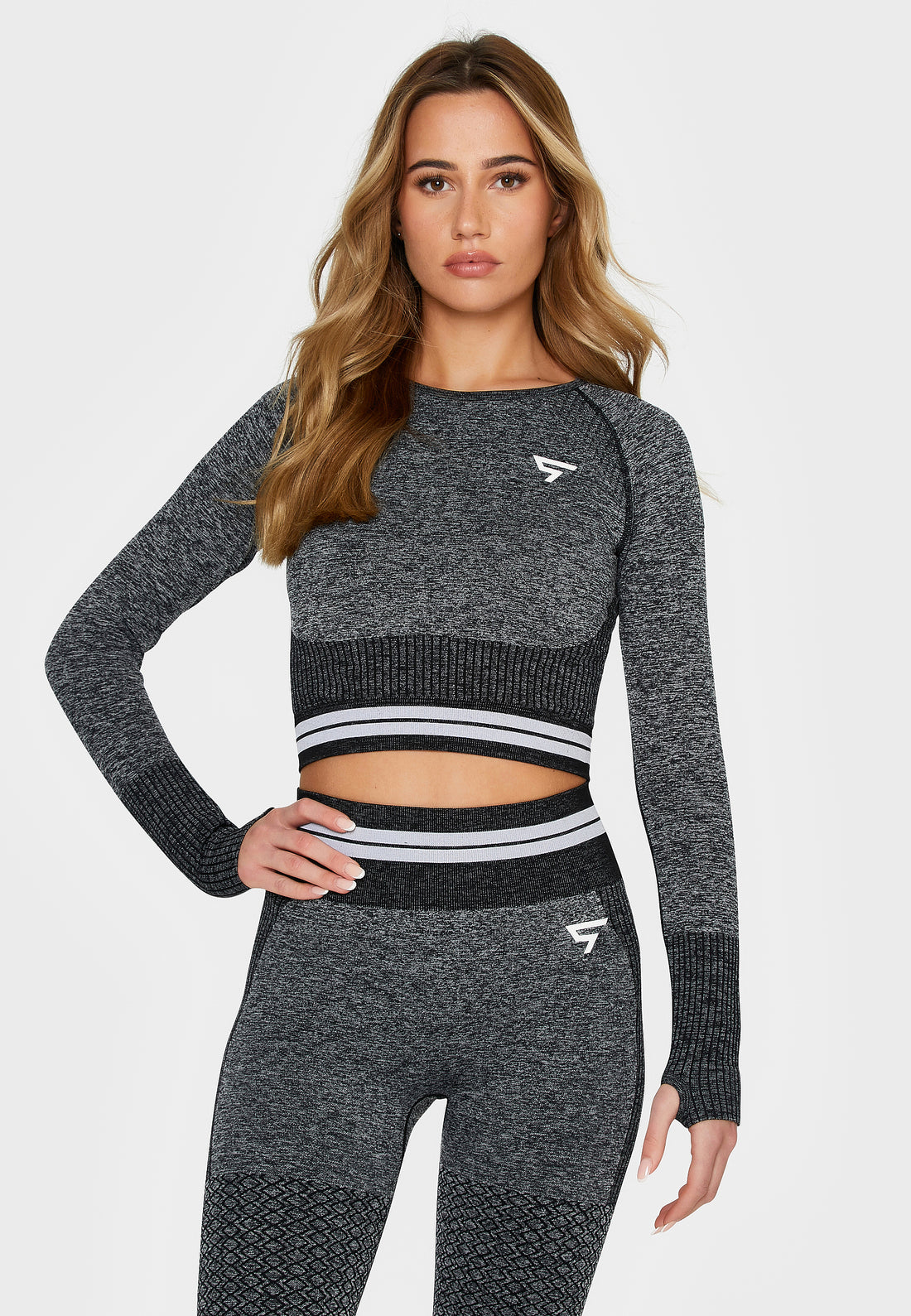 Long sleeve Pump+ Seamless Cropped Long Sleeve Sport Top - Squatproof