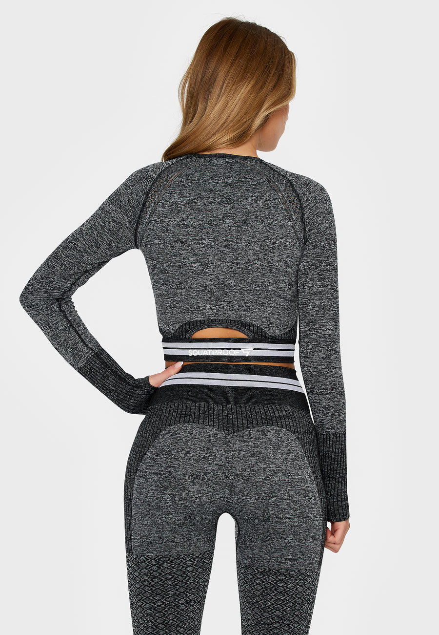 Long sleeve Pump+ Seamless Cropped Long Sleeve Sport Top - Squatproof