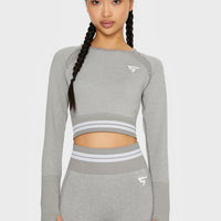 Long sleeve Pump+ Seamless Cropped Long Sleeve Sport Top - Squatproof