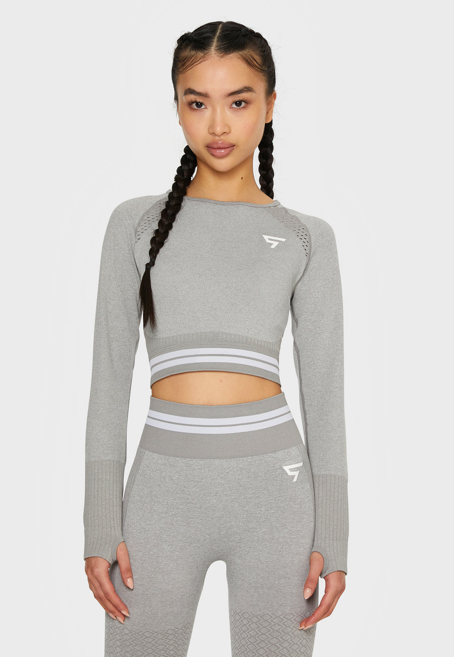 Long sleeve Pump+ Seamless Cropped Long Sleeve Sport Top - Squatproof