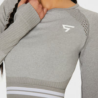 Long sleeve Pump+ Seamless Cropped Long Sleeve Sport Top - Squatproof