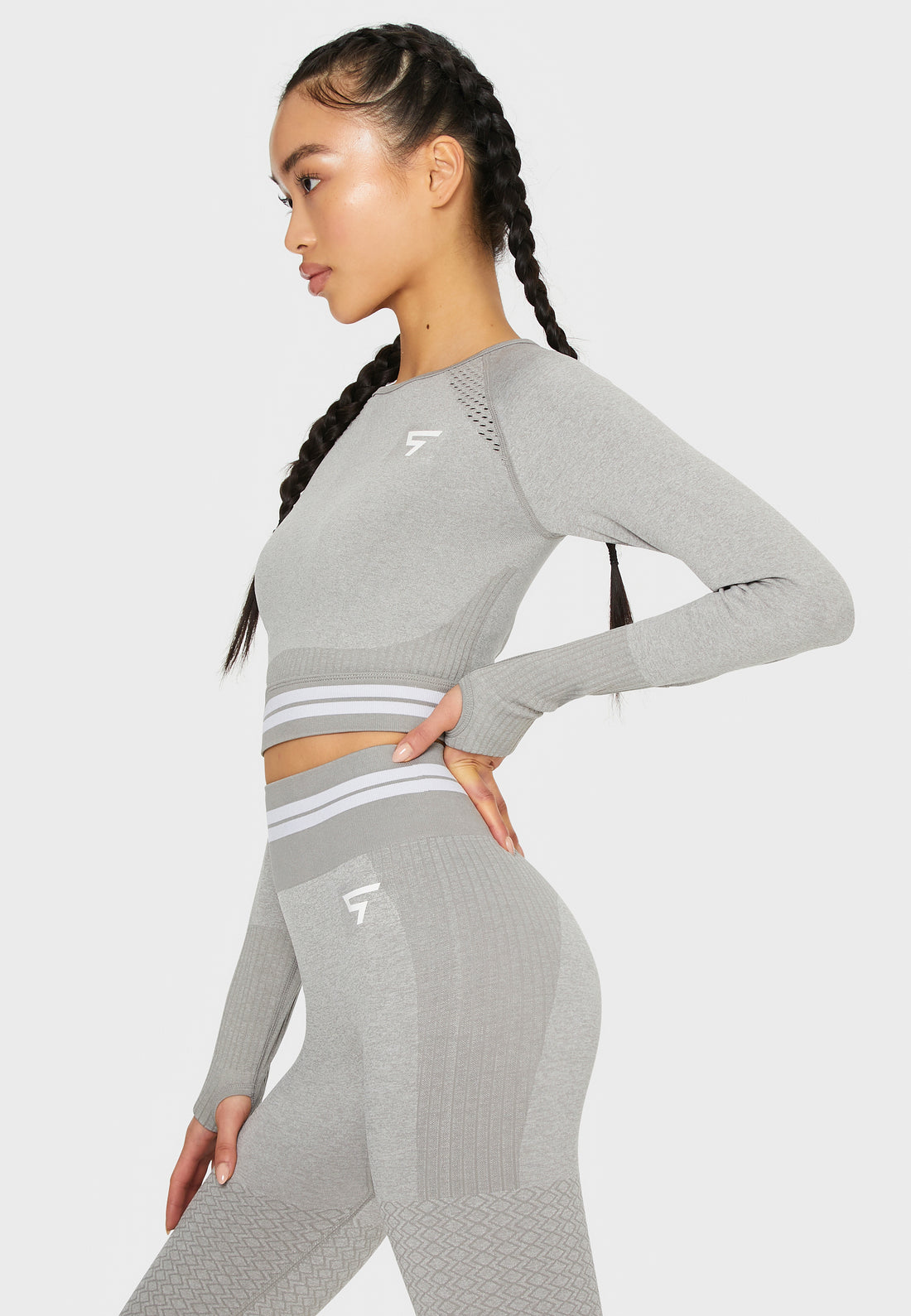 Long sleeve Pump+ Seamless Cropped Long Sleeve Sport Top - Squatproof