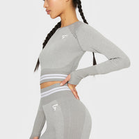 Long sleeve Pump+ Seamless Cropped Long Sleeve Sport Top - Squatproof