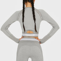 Long sleeve Pump+ Seamless Cropped Long Sleeve Sport Top - Squatproof