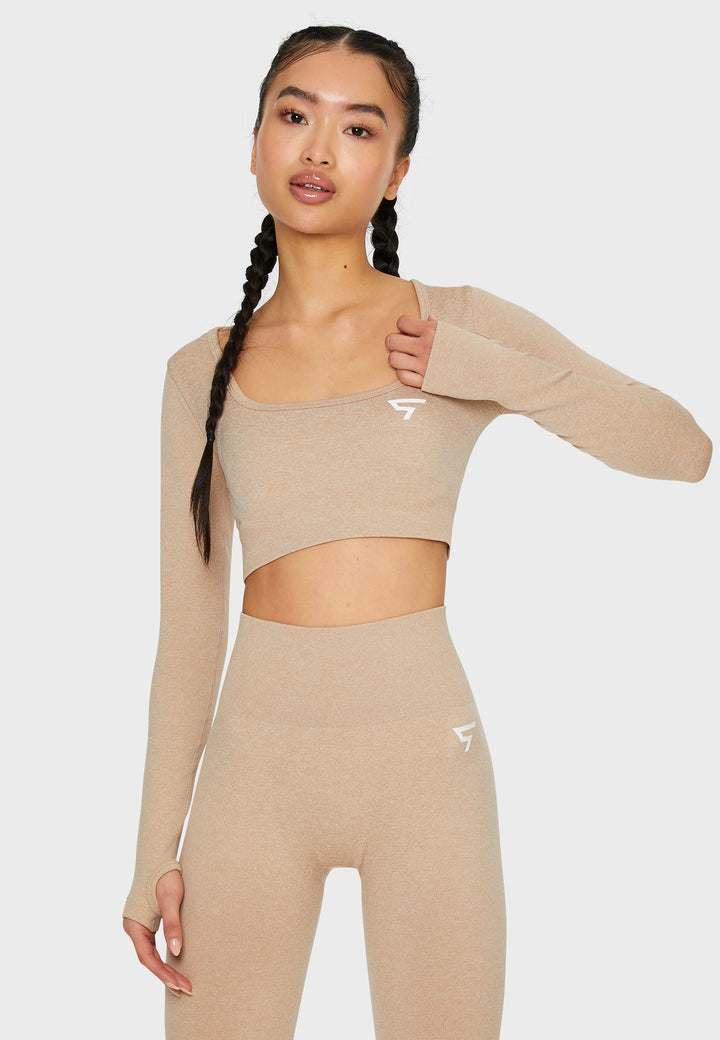 Long Sleeve Relax+ Seamless Cropped Long Sleeve Sport Top - Squatproof