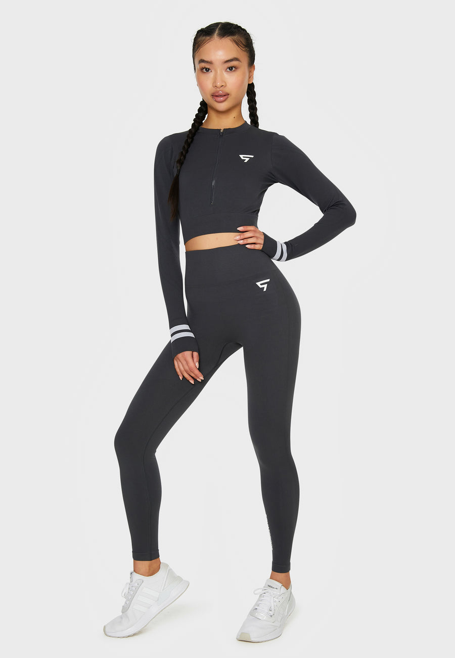 Long sleeve Target+ Seamless Cropped Long Sleeve Sport Top - Squatproof