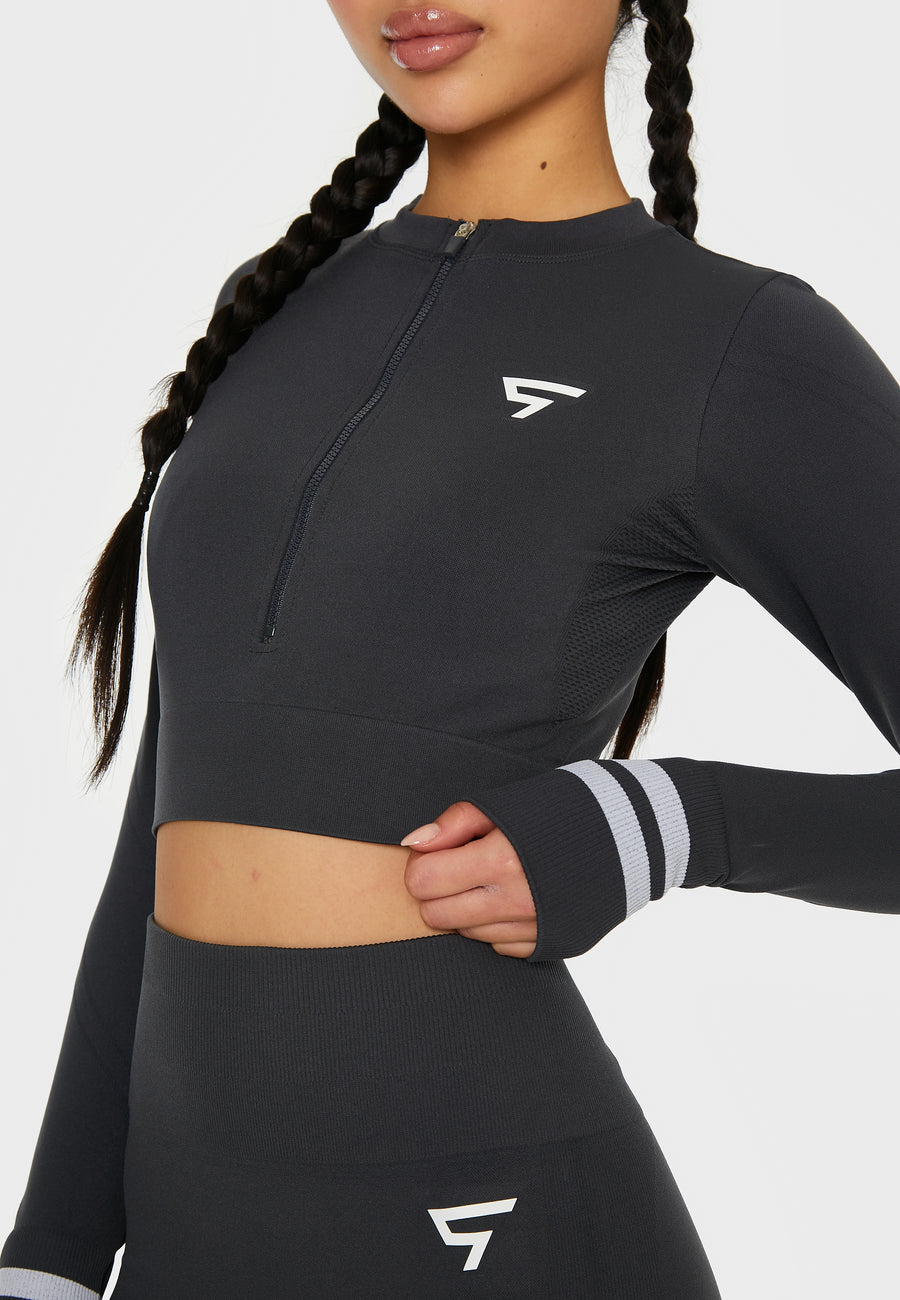 Long sleeve Target+ Seamless Cropped Long Sleeve Sport Top - Squatproof