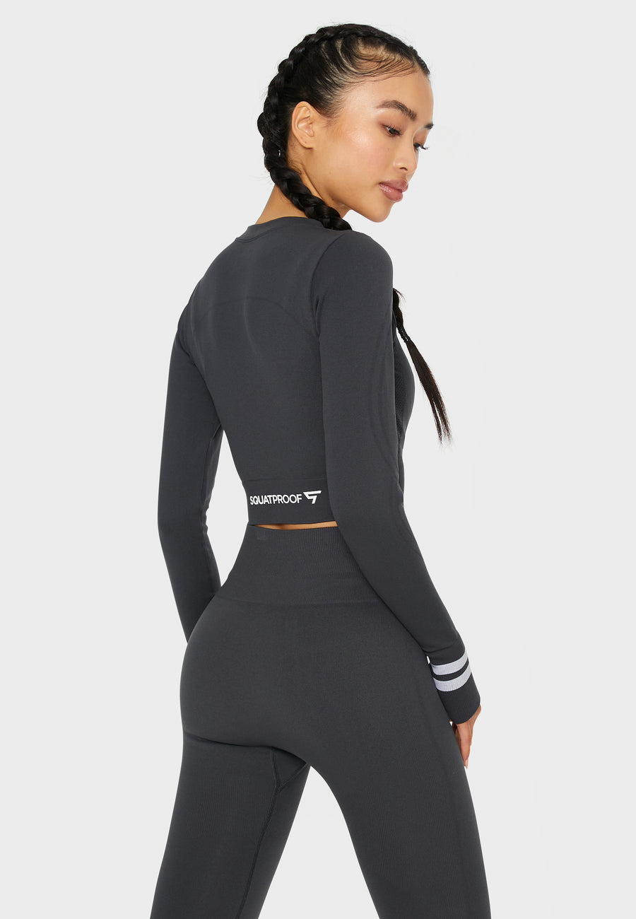 Long sleeve Target+ Seamless Cropped Long Sleeve Sport Top - Squatproof