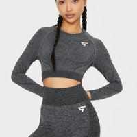 Long sleeve Goal+ Seamless Cropped Long Sleeve Sport Top - Squatproof