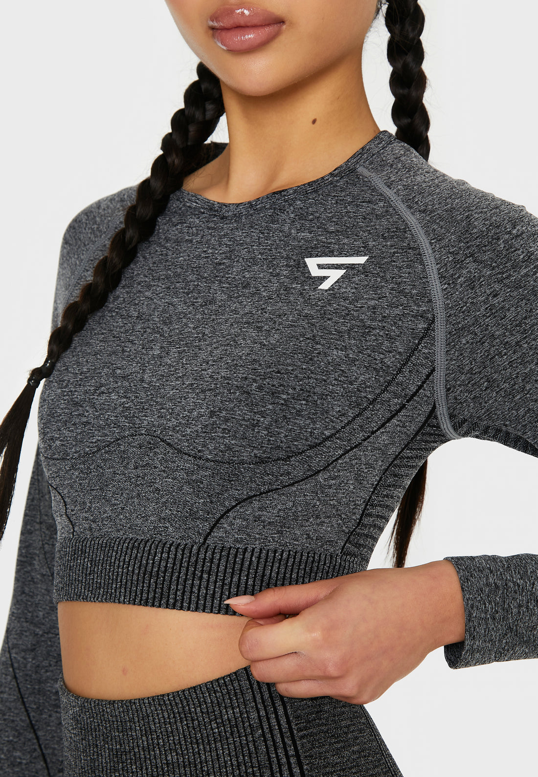 Long sleeve Goal+ Seamless Cropped Long Sleeve Sport Top - Squatproof