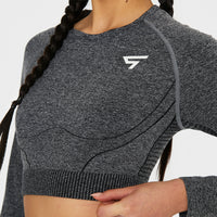 Long sleeve Goal+ Seamless Cropped Long Sleeve Sport Top - Squatproof