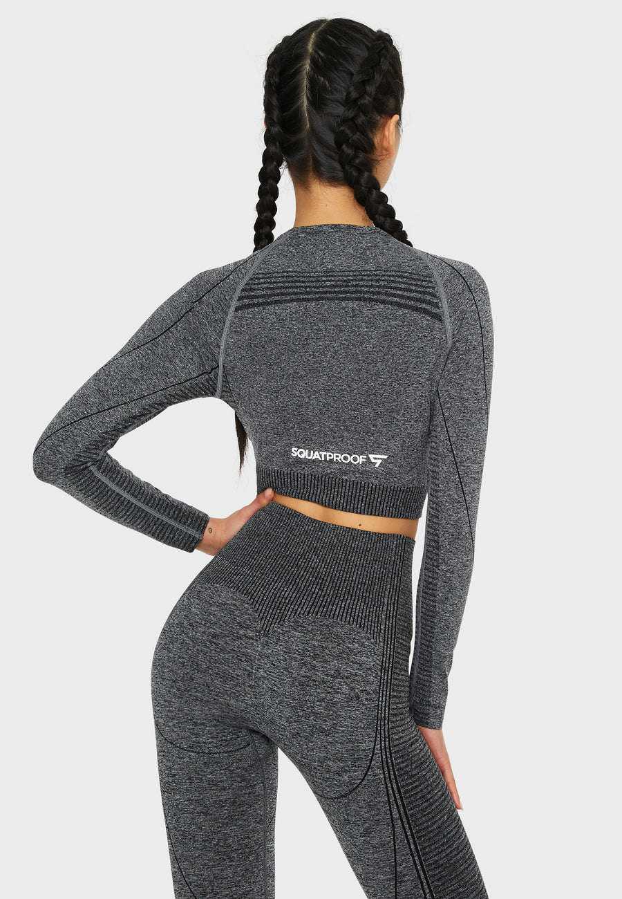 Long sleeve Goal+ Seamless Cropped Long Sleeve Sport Top - Squatproof