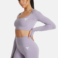 Lange mouw Relax+ naadloze cropped lange mouw sporttop