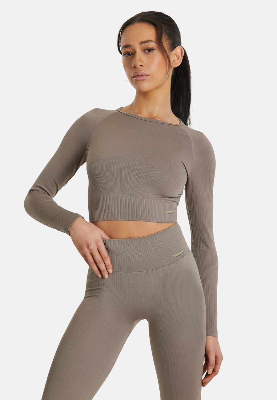 Long Sleeve Joy+ Ribbed Seamless Long Sleeve Sport Top - Squatproof