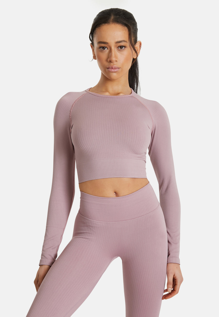 Long Sleeve Joy+ Ribbed Seamless Long Sleeve Sport Top - Squatproof