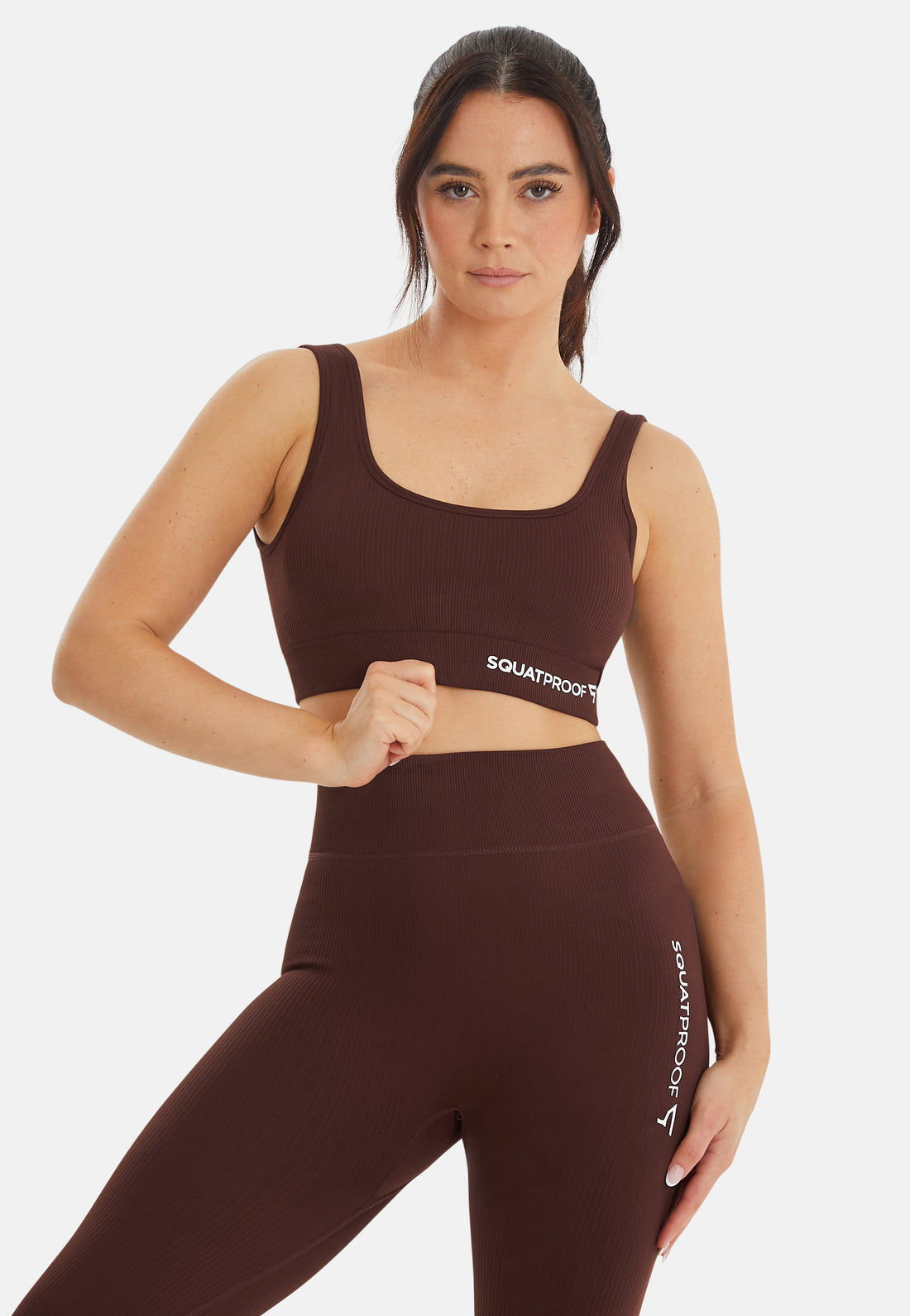 Top Ardour+ Ribbed Seamless Square Sport Bra - Squatproof