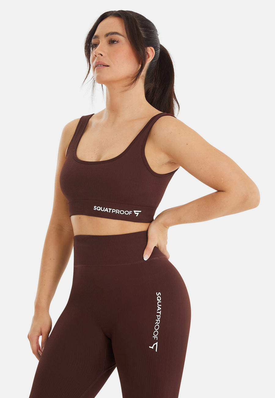 Top Ardour+ Ribbed Seamless Square Sport Bra - Squatproof