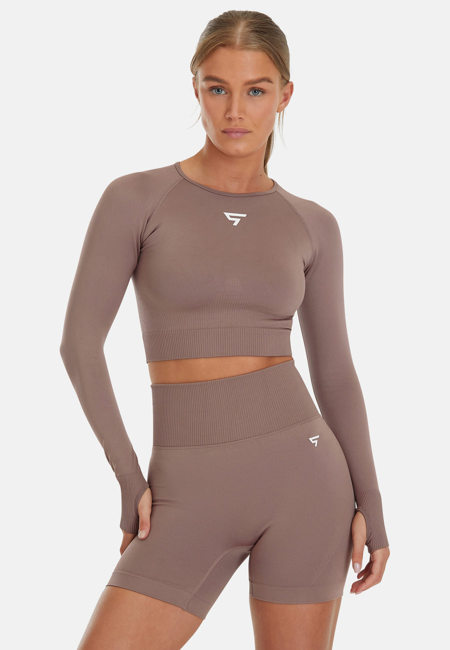 Lange mouwen Dynamic+ naadloze cropped lange mouwen sporttop