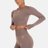 Long Sleeve Dynamic+ Seamless Cropped Long Sleeve Sport Top - Squatproof