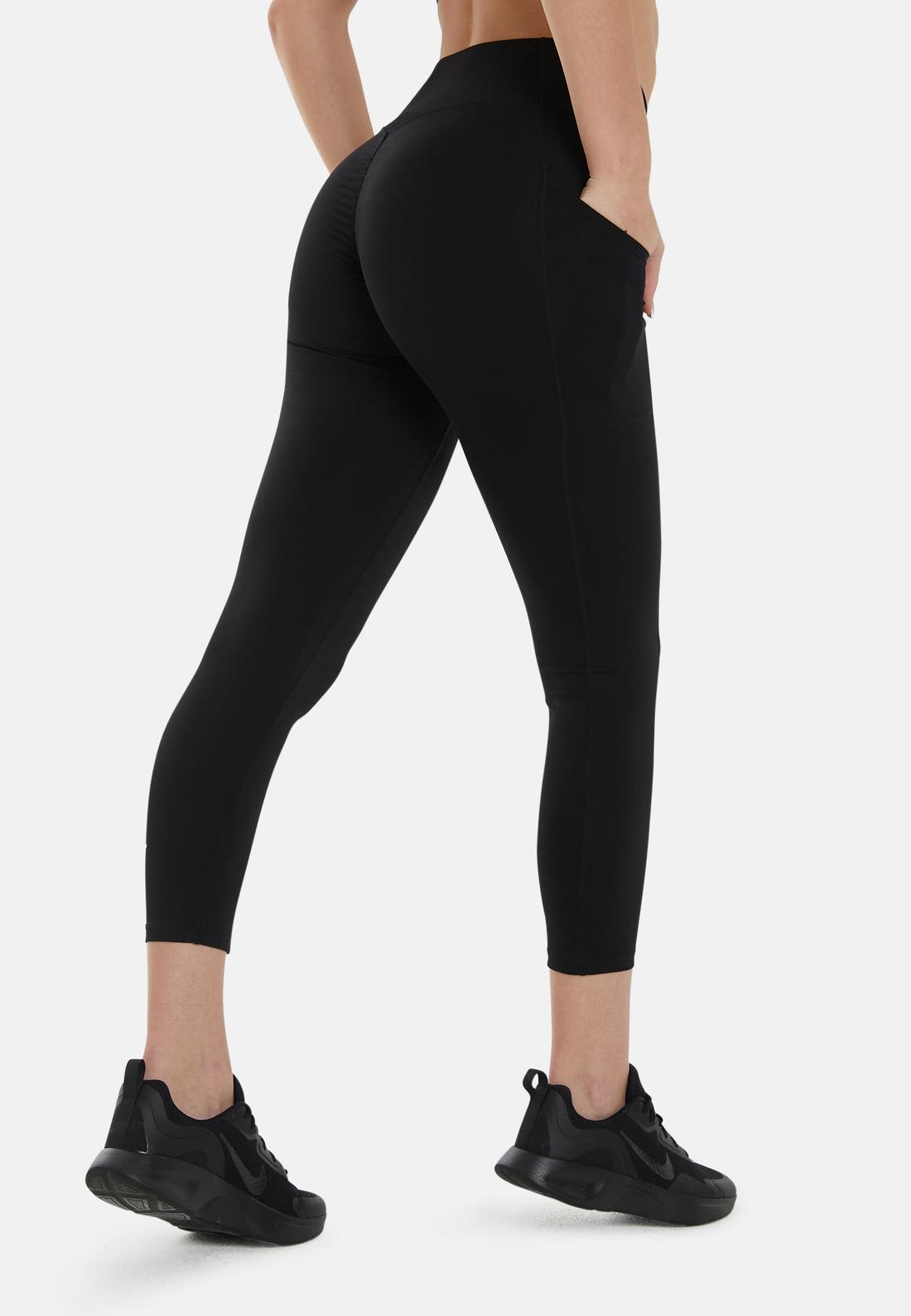 Leggings Exercise Side Pocket Scrunch Sports Leggings - Squatproof